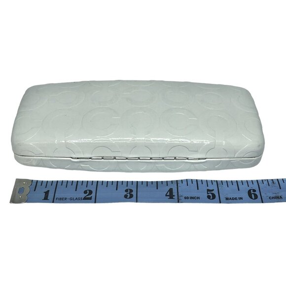 Coach Authentic White Eyeglass Case 7" Hard Shell EUC - Picture 3 of 9